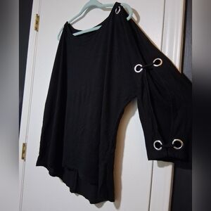 Spense Elegant Black Cold Shoulder Top Size XXL